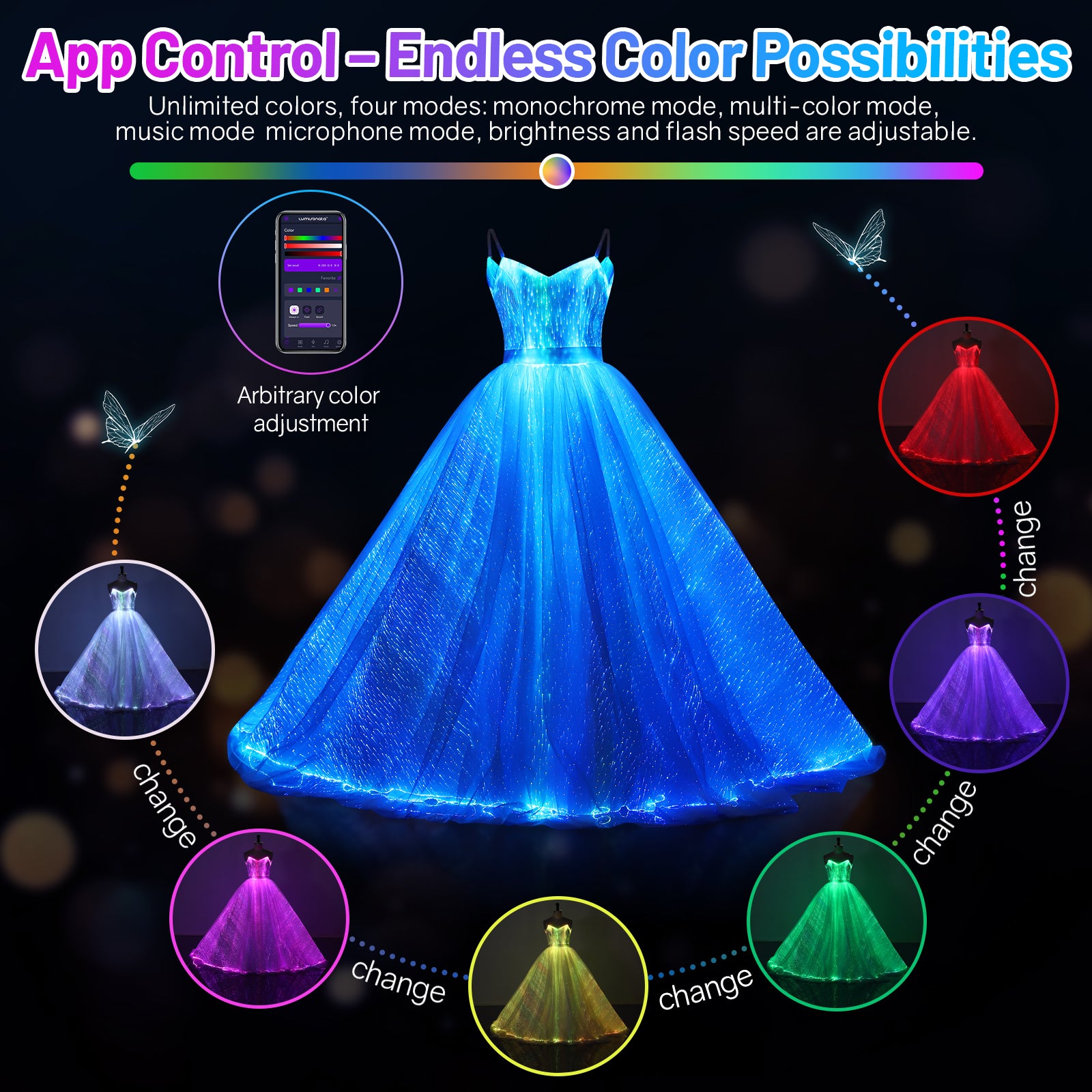 Rave Light Up Evening Party Dress