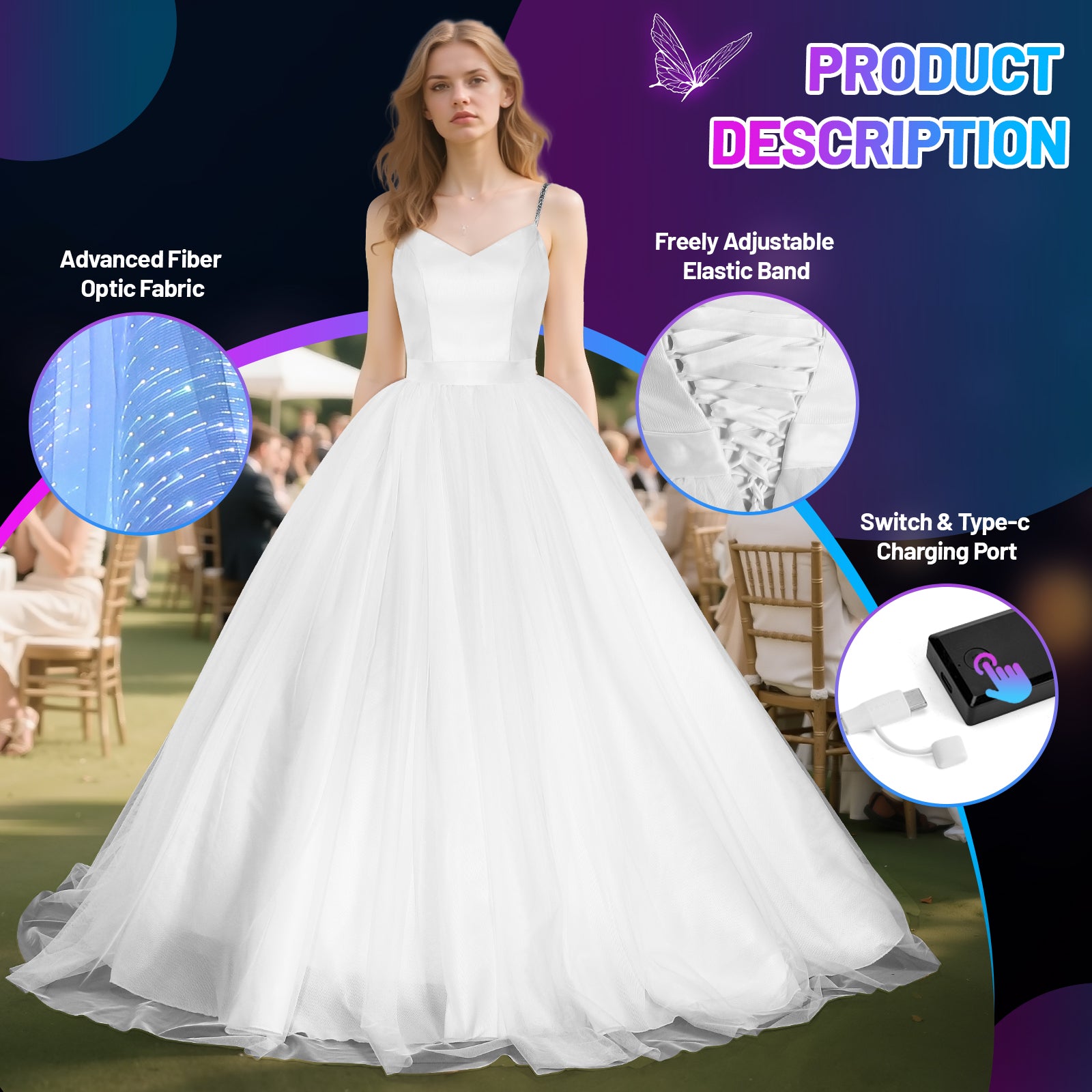 Rave Light Up Evening Party Dress