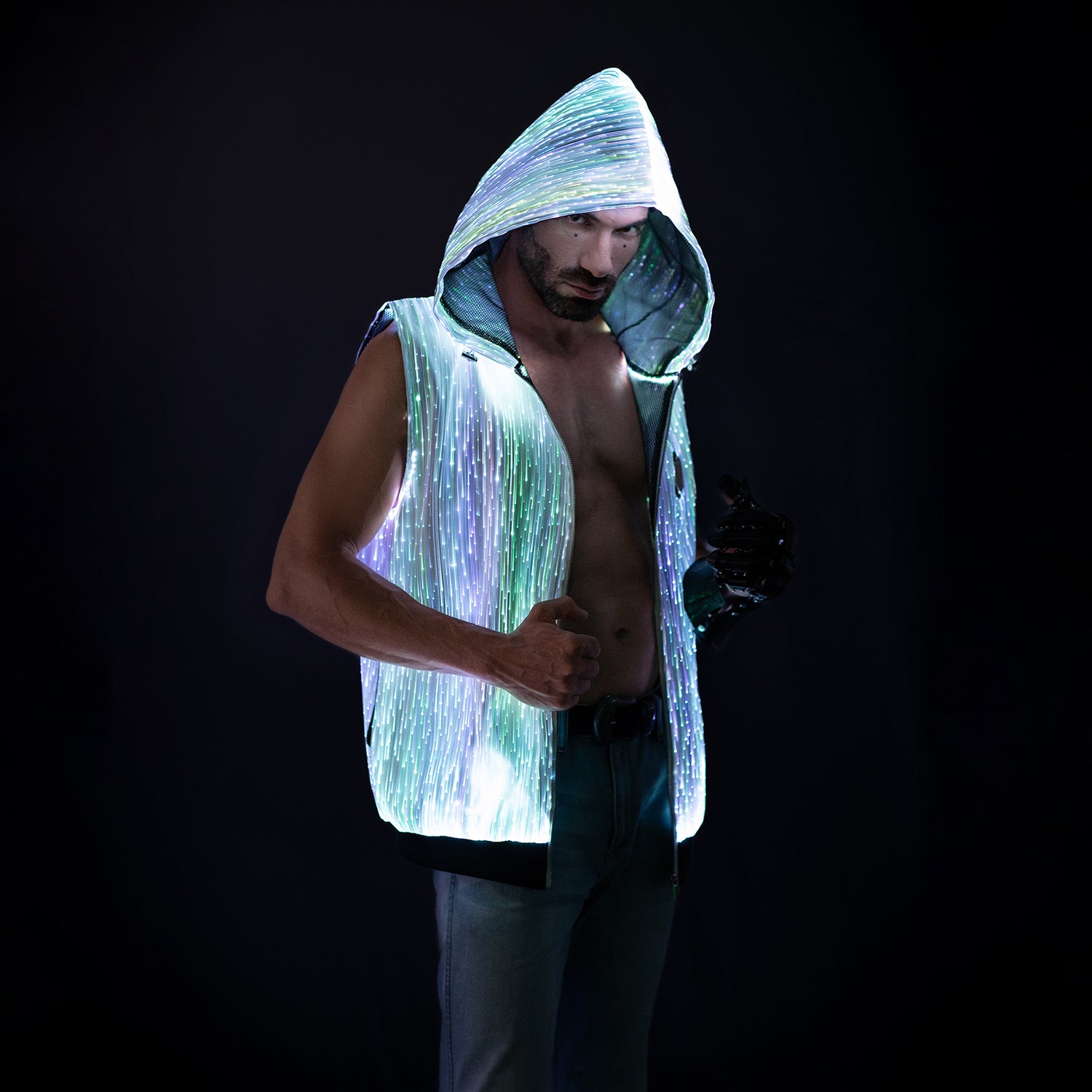 Men's Light Up Sleeveless Hoodie