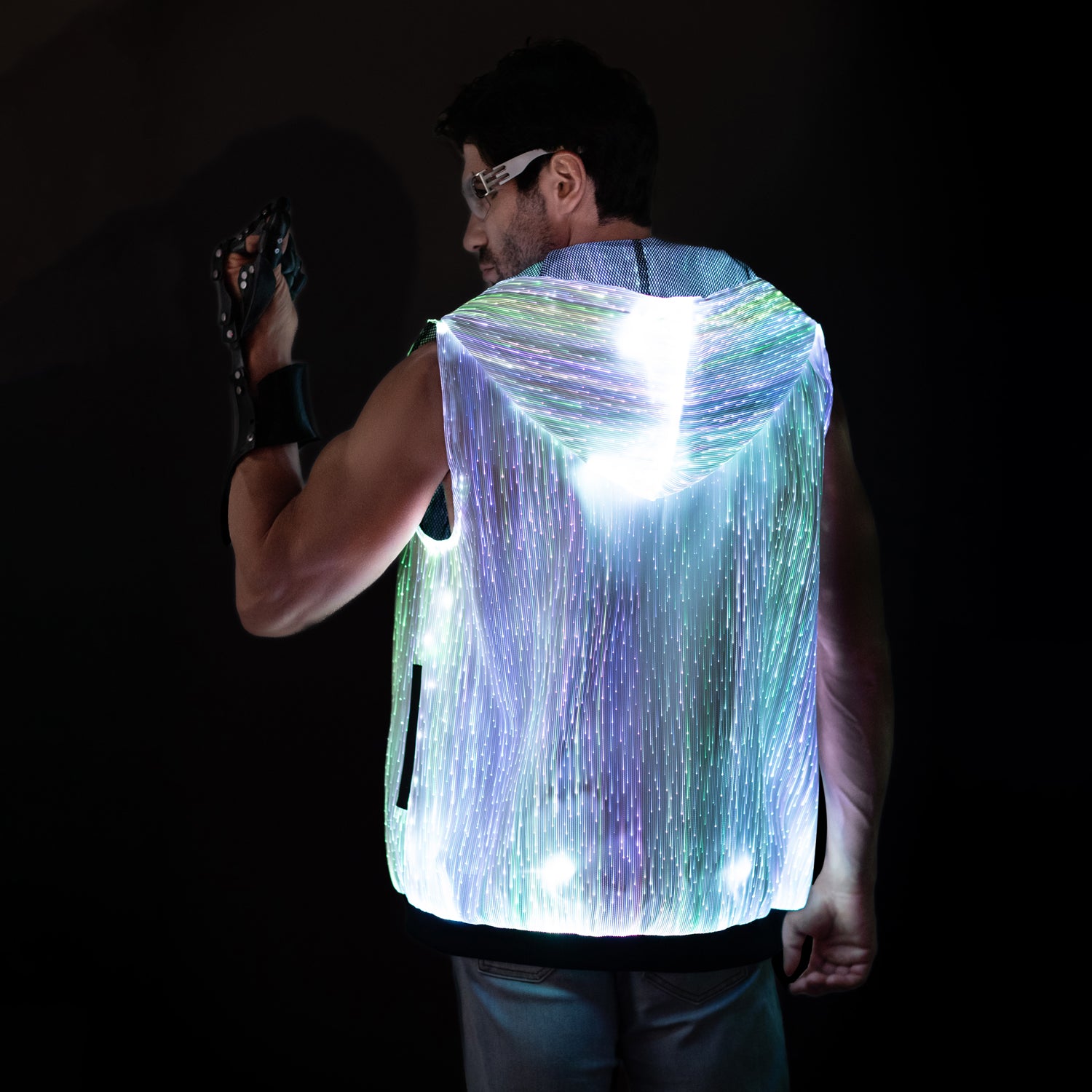 Men's Light Up Sleeveless Hoodie