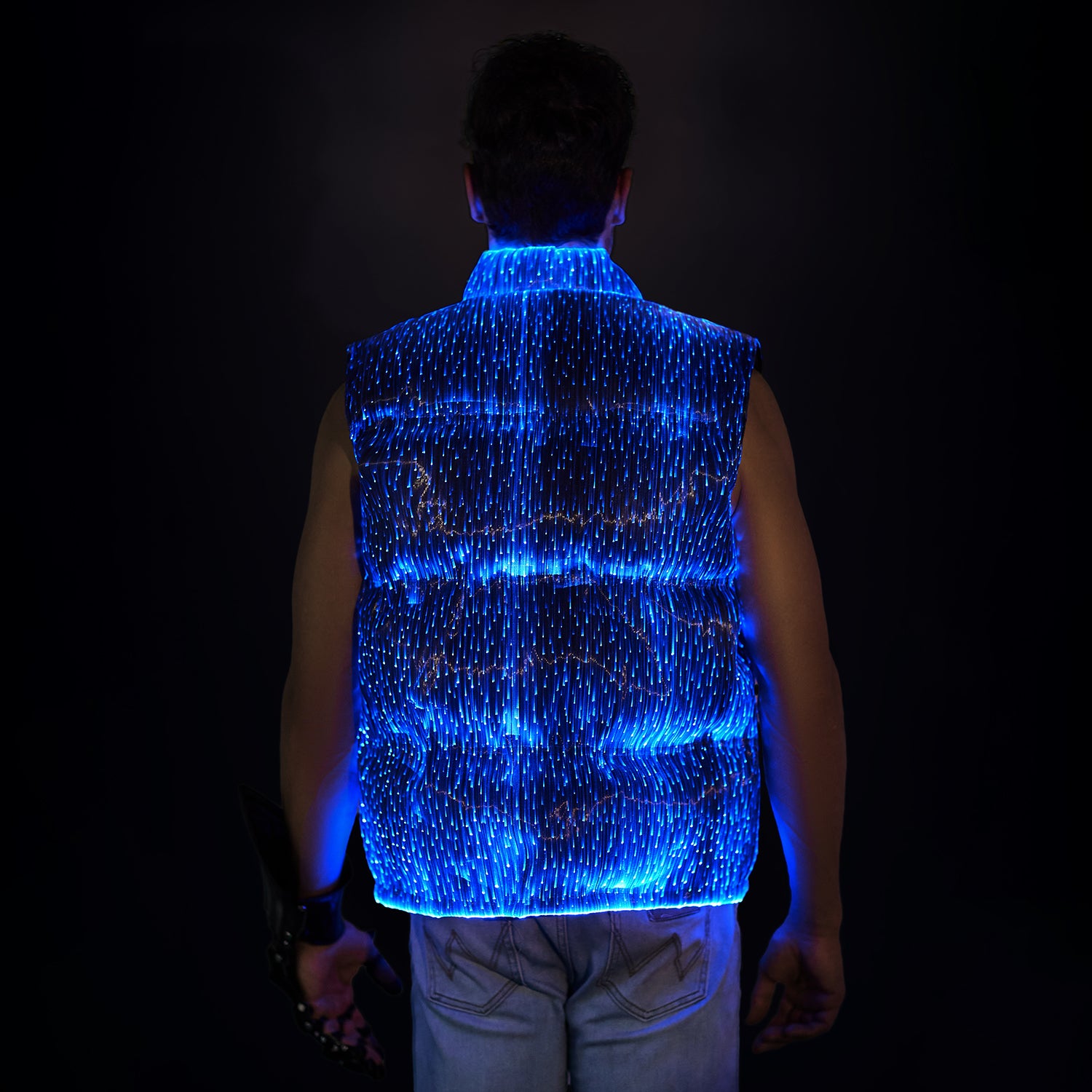 Light Up Men Sleeveless cotton-padded jacket