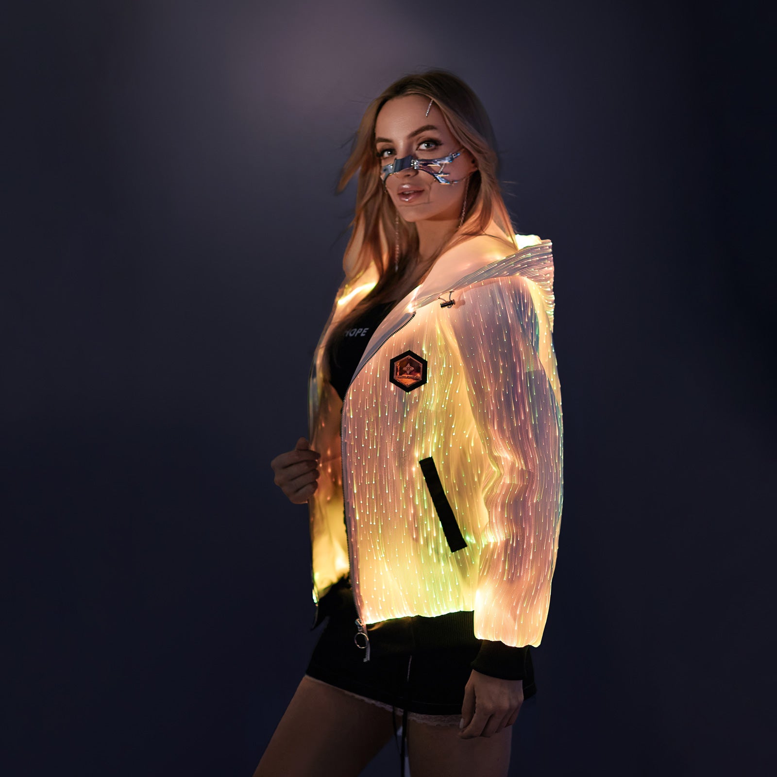 Light Up Rave Long-sleeved Hoodie