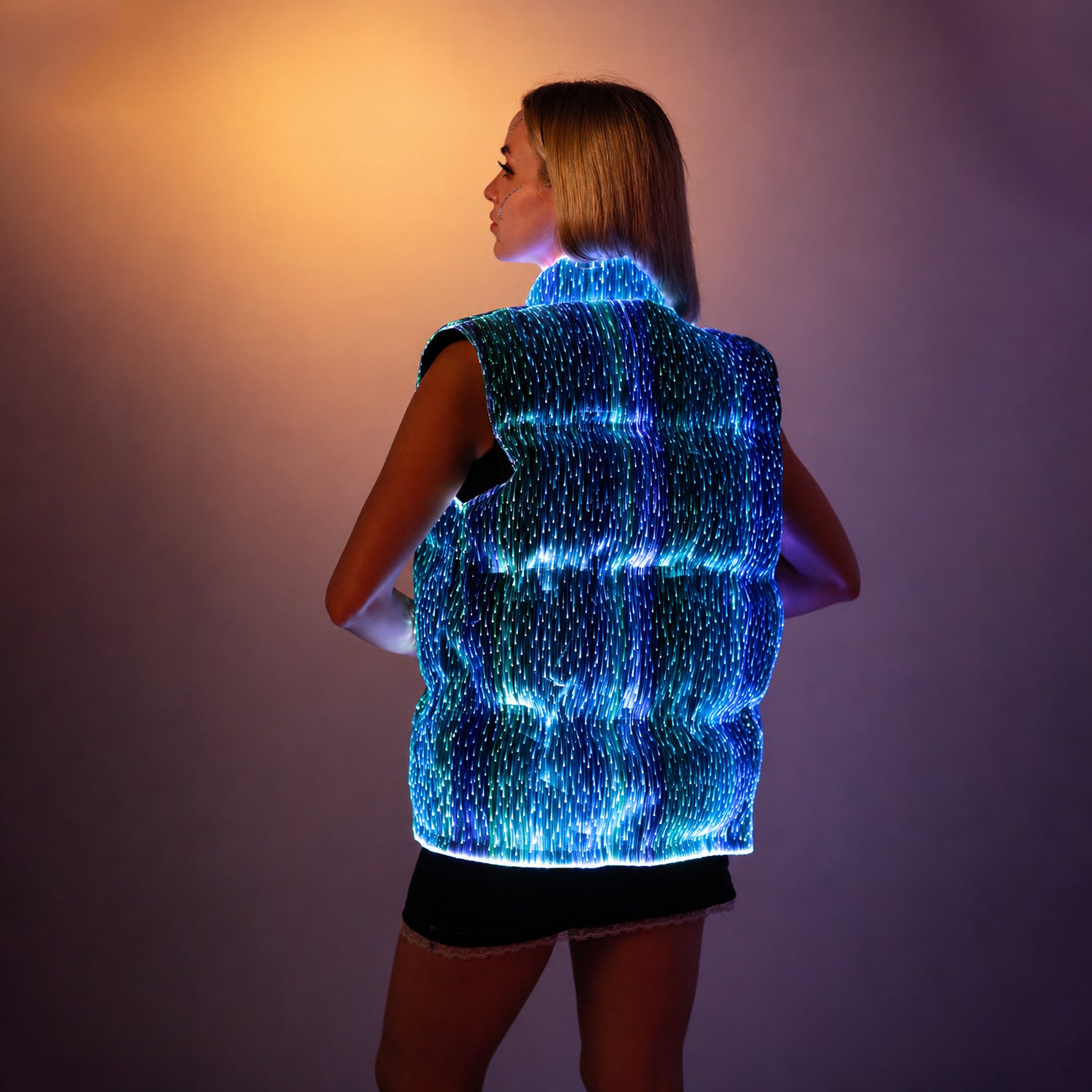 Light Up Sleeveless cotton-padded jacket