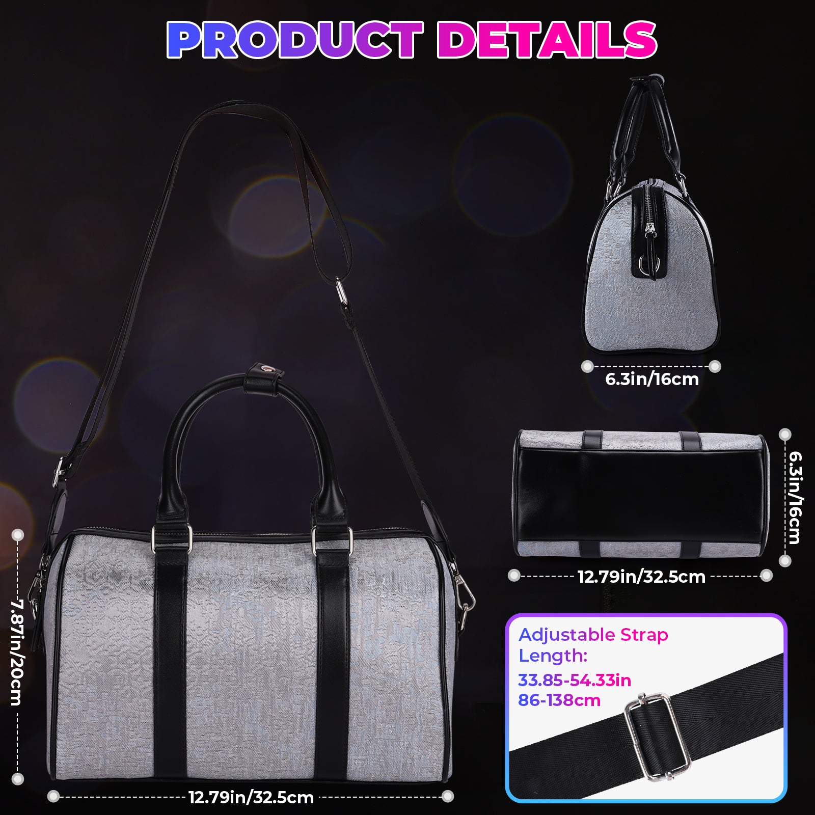 Small Travel Bag Sleek Black Handbag