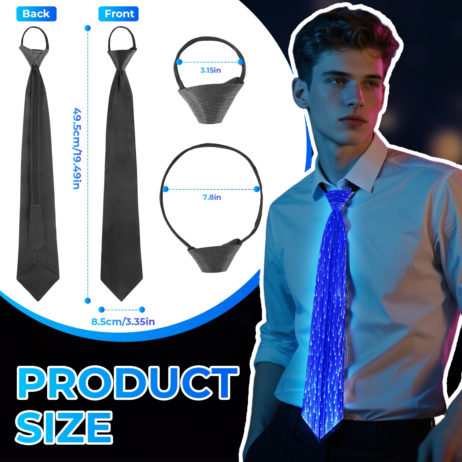 Halloween Christmas Light Up Tie