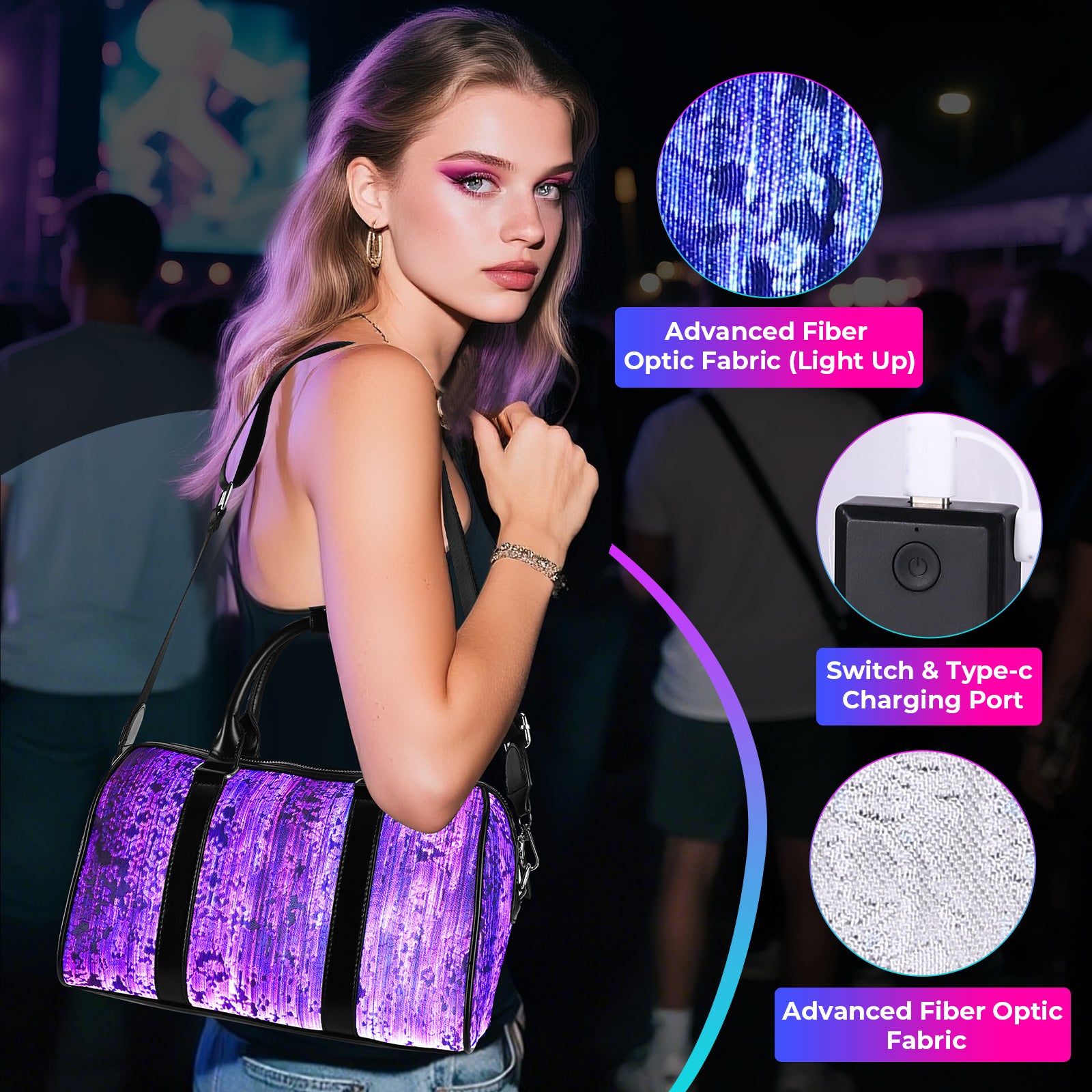 Small Travel Bag Sleek Black Handbag