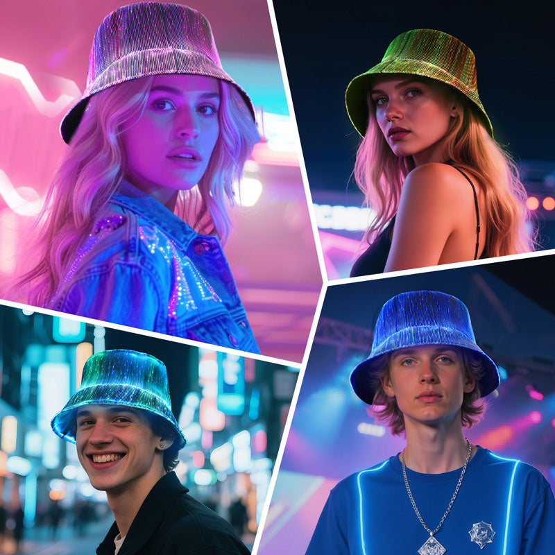 LED Light Up Rave Bucket Hat