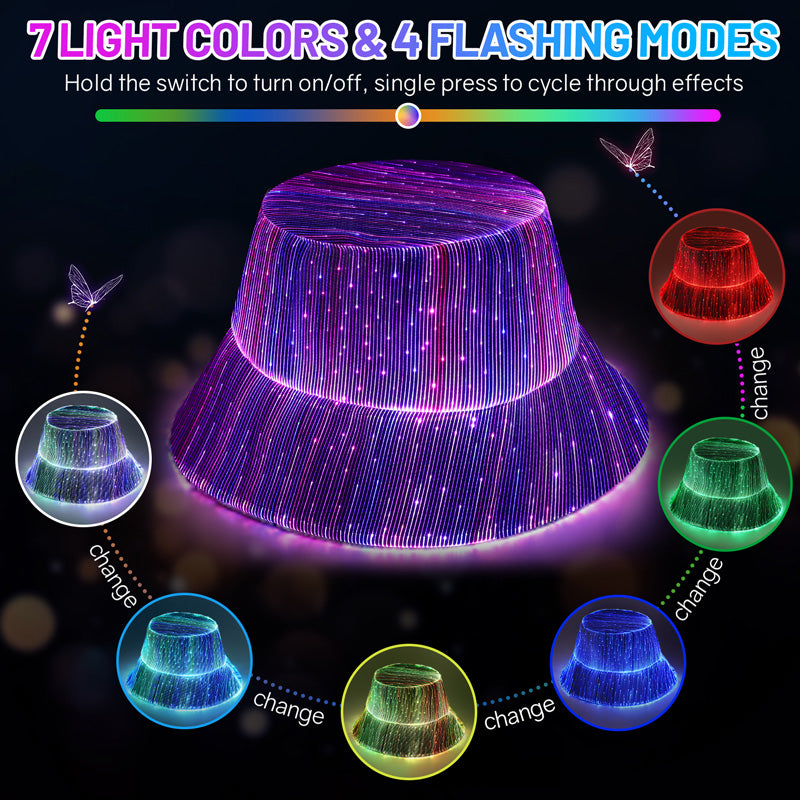 LED Light Up Rave Bucket Hat