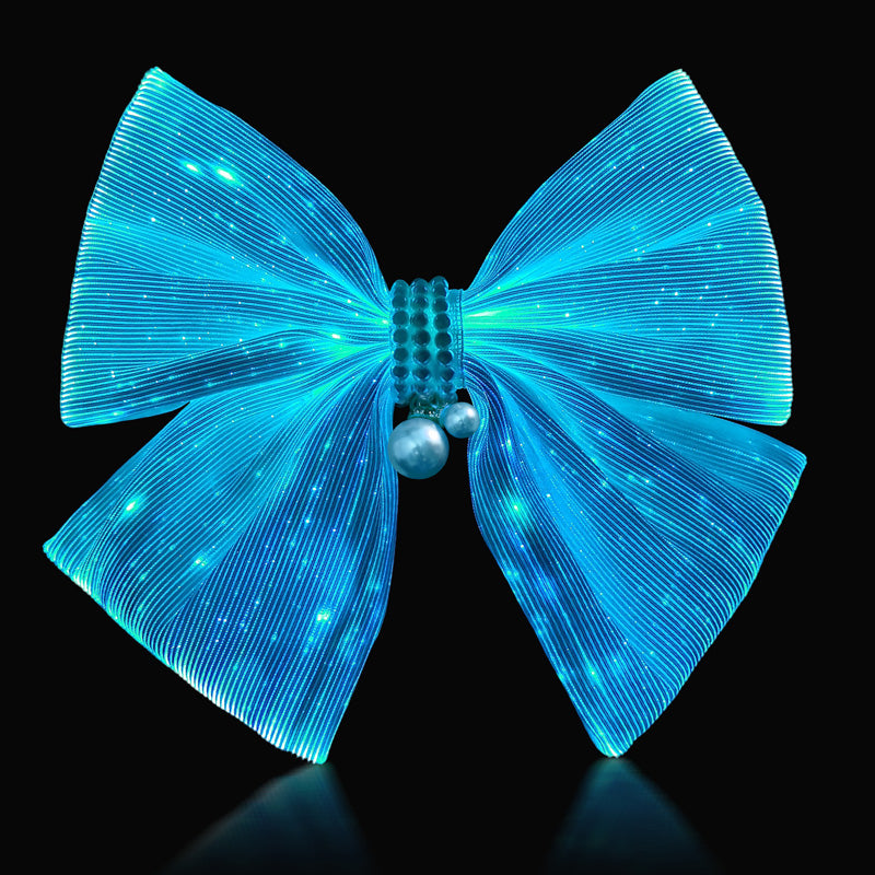 Led Light Up White Women Pearl Hairpin