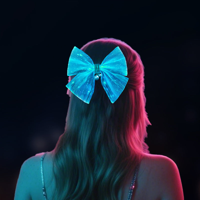 Led Light Up White Women Pearl Hairpin