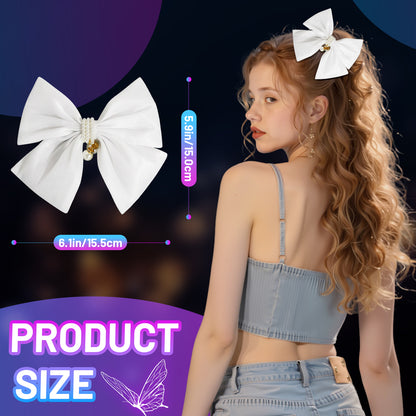 Led Light Up White Women Pearl Hairpin