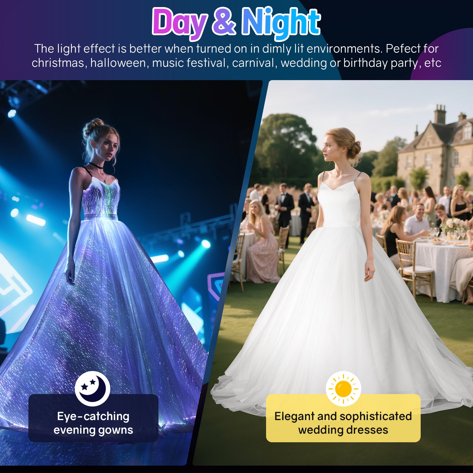 Rave Light Up Evening Party Dress