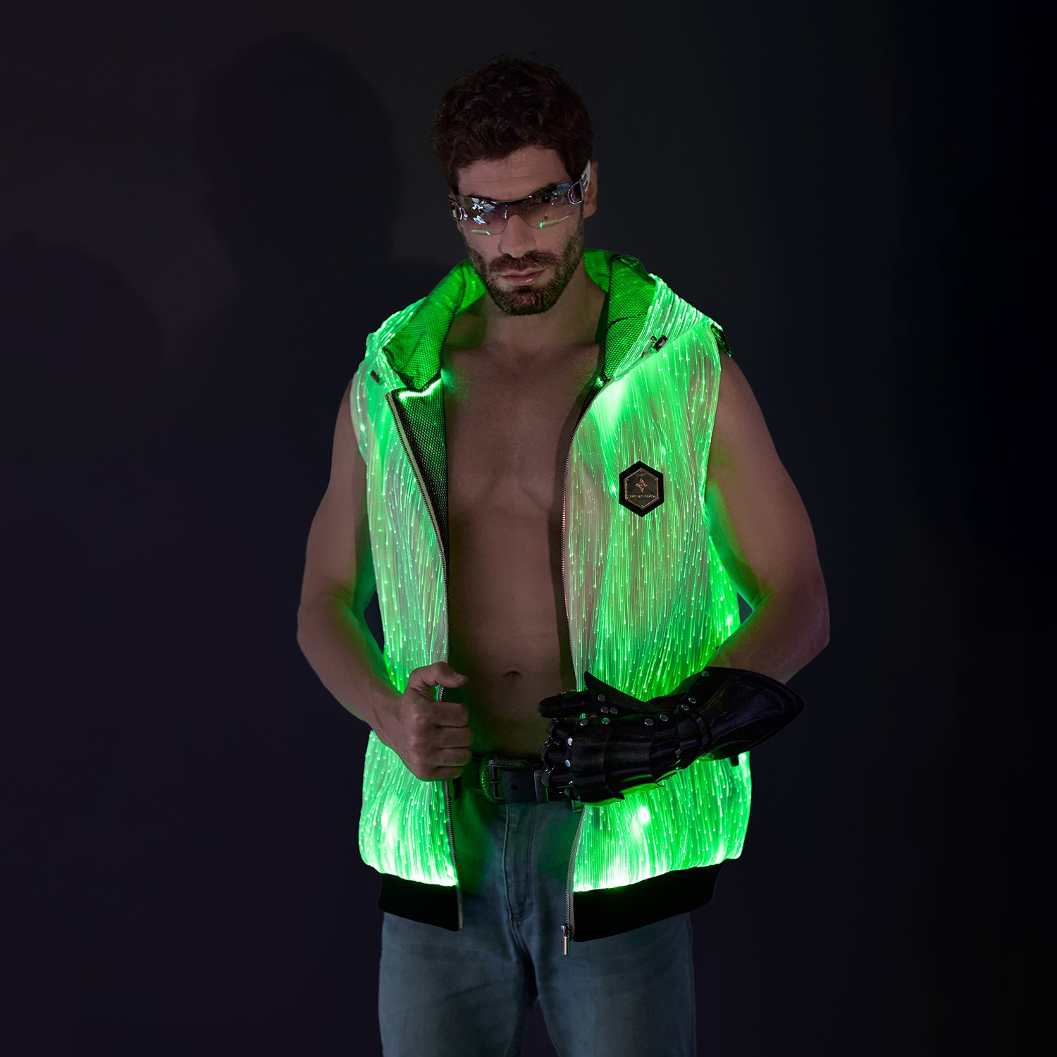 Men's Light Up Sleeveless Hoodie