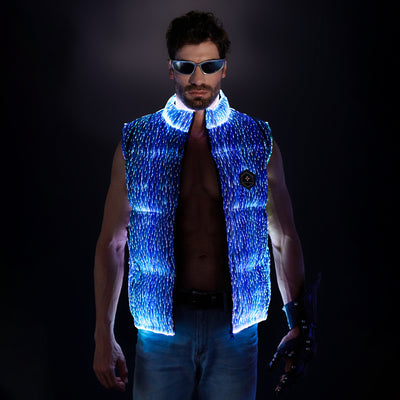 Light Up Men Sleeveless cotton-padded jacket