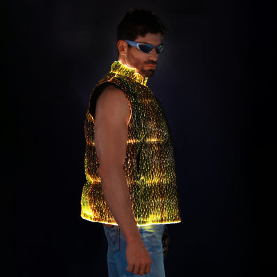 Light Up Men Sleeveless cotton-padded jacket