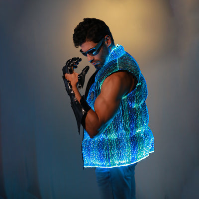 Light Up Men Sleeveless cotton-padded jacket