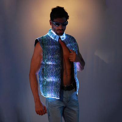 Light Up Men Sleeveless cotton-padded jacket