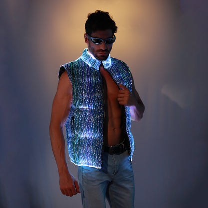 Light Up Men Sleeveless cotton-padded jacket