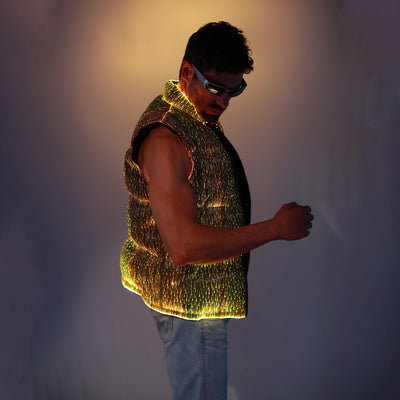 Light Up Men Sleeveless cotton-padded jacket