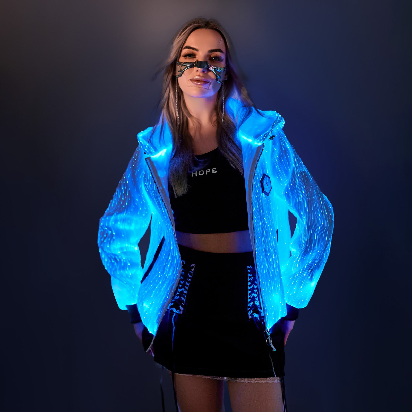 Light Up Rave Long-sleeved Hoodie