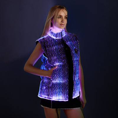 Light Up Sleeveless cotton-padded jacket