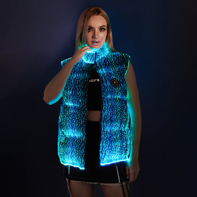 Light Up Sleeveless cotton-padded jacket