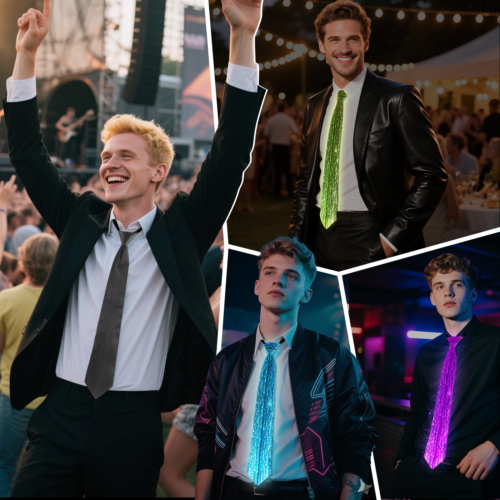 Halloween Christmas Light Up Tie