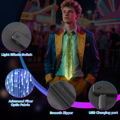 Halloween Christmas Light Up Tie