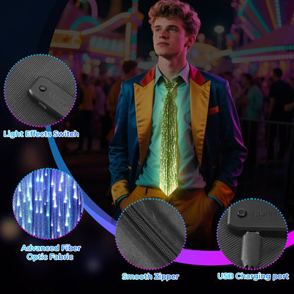 Halloween Christmas Light Up Tie