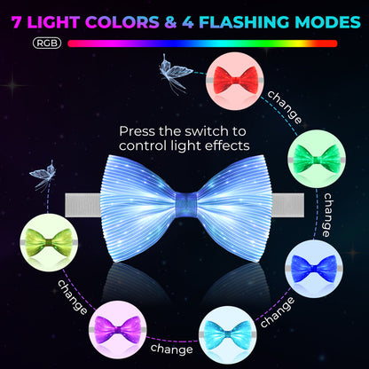 Halloween Christmas Light Up Bow Tie