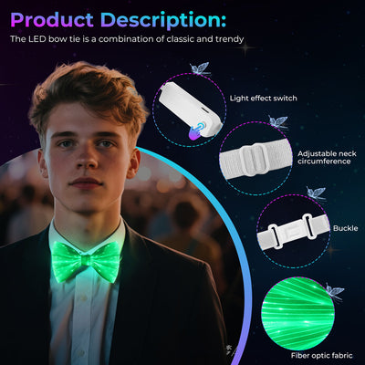 Halloween Christmas Light Up Bow Tie