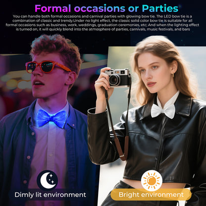 Halloween Christmas Light Up Bow Tie