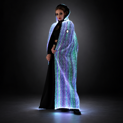 Halloween Light Up Women Hooded Cape
