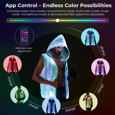 Men's Light Up Sleeveless Hoodie