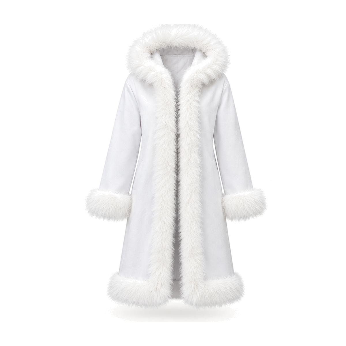 Men’s Light Up Faux Fur Hooded Long Coat