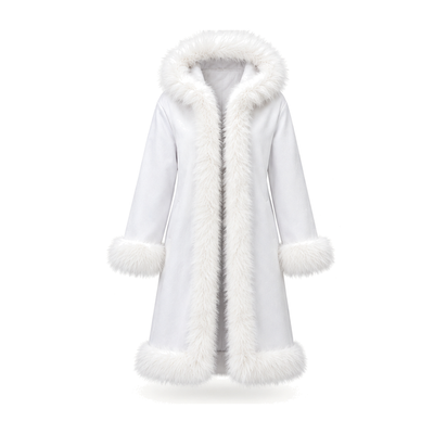 Men’s Light Up Faux Fur Hooded Long Coat
