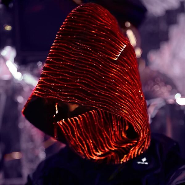 Cowl Hood and LED Mask Set - The Ultimate Cyberpunk Fashion Accessory - Lumisonata - Image 3