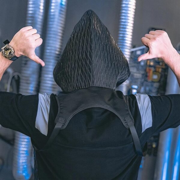 Cowl Hood and LED Mask Set - The Ultimate Cyberpunk Fashion Accessory - Lumisonata - Image 6