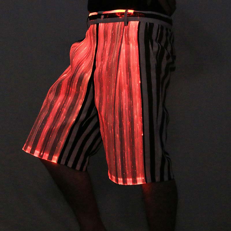 Red Luminous striped shorts