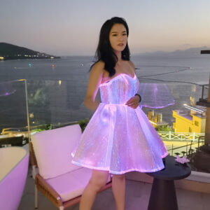 Fiber optic fabric light-up dresses 02