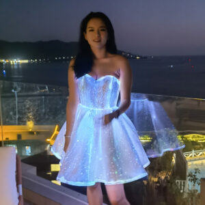 Fiber optic fabric light-up dresses 03