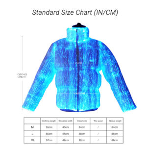 puffer jacket shiny Size Chart