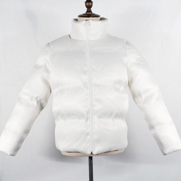 White LED light up puffer jacket shiny