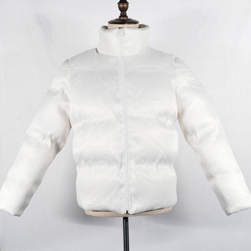 White LED light up puffer jacket shiny