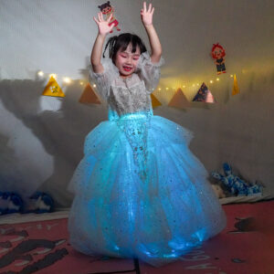 Embroidered lace ruffle luminous children's skirt