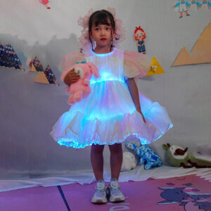 Pink luminous puffy dress children's dresses1