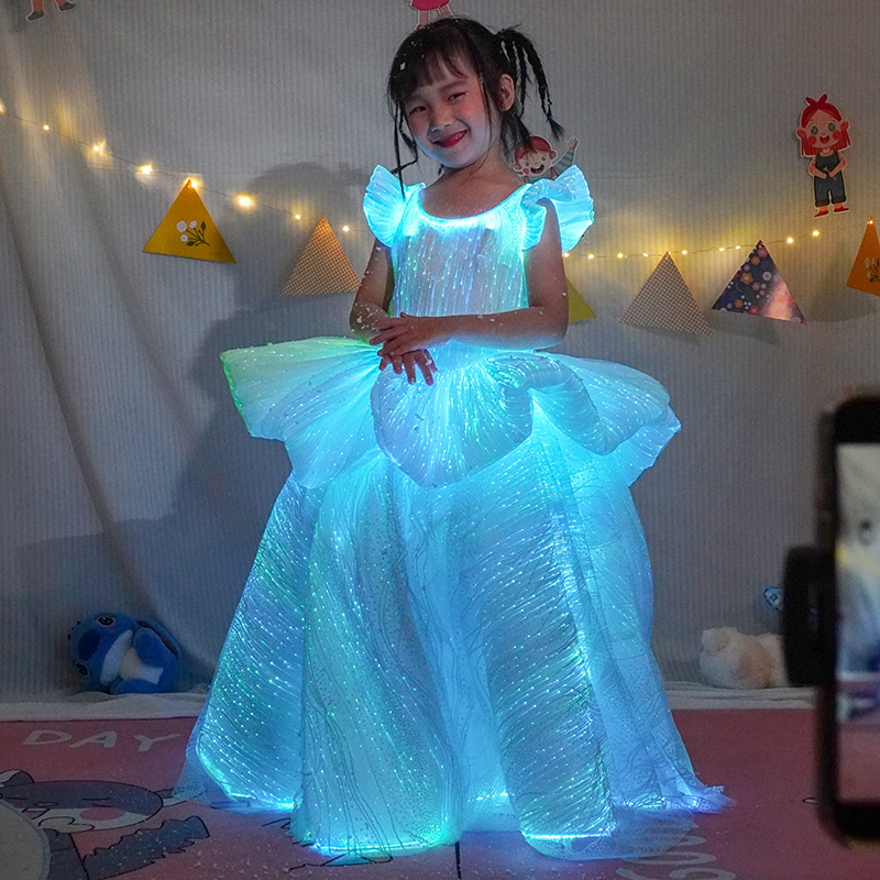 Pleated children's luminous dresses