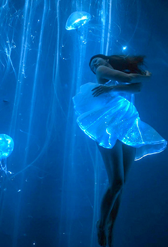 Underwater glowing dresses