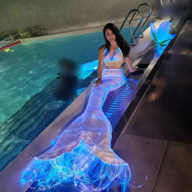 Optical Fiber Fabric Mermaid Suit