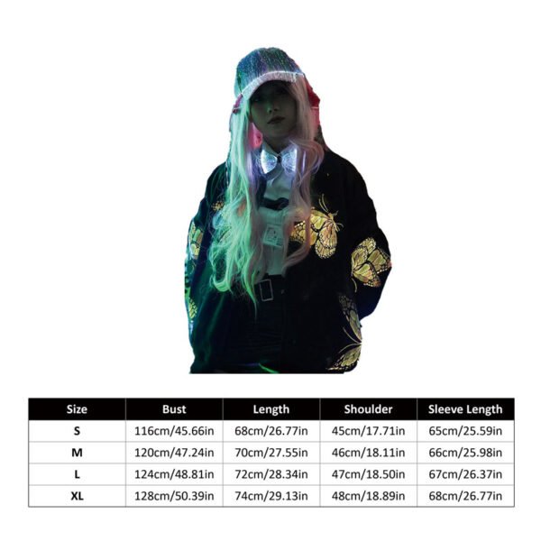 Light Up Butterfly Jacket Sizes